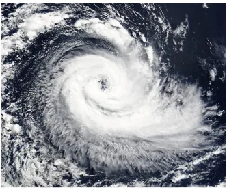 Figure 3. Hurricane Catarina on 26 March 2004, as seen from the Moderate Resolution Imaging Spectroradiometer (MODIS) on board the Terra satellite [13] (Credit NASA)