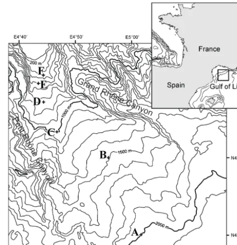 Figure 1. Location map showing sampling stations and bathymetry.