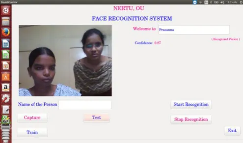 Fig 13: Recognizing the test-image when two persons are present in front of the camera 