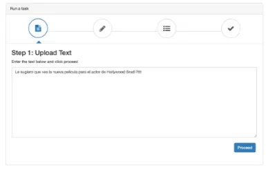 Figure 2: Uploading the text