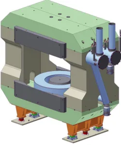 Figure 4. 3D model of cryostats with the feed boxes.