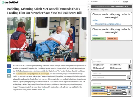 Figure 3: Annotated online content