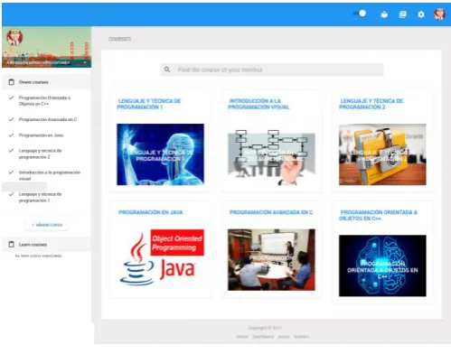 Figure 3 shows the course management interface in the intelligent tutor system.   