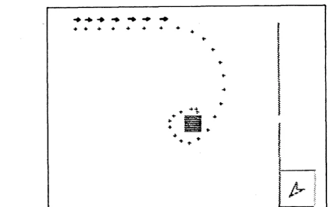 Fig. 3.2 - Example of a student's record. for the SHOOT game. with arrows representing kicks given along the path 
