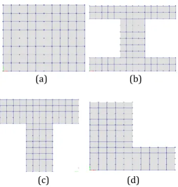 Fig 1: Plan (a) Rectangular shaped (b) I-shaped (c) T- shaped (d) L-shaped of the building