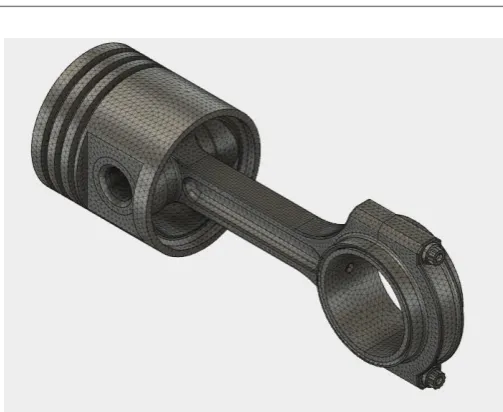 Fig -3: Piston and Its Components Mesh Isometric View 