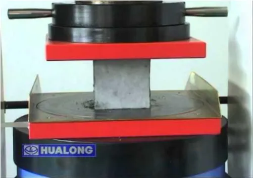 Fig 5. Testing of cube specimen 