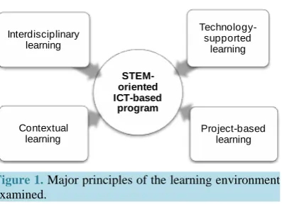 Figure 1. Major principles of the learning environment examined.                                             
