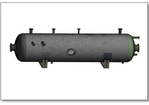 Figure 2 shows meshing of the pressure vessel  