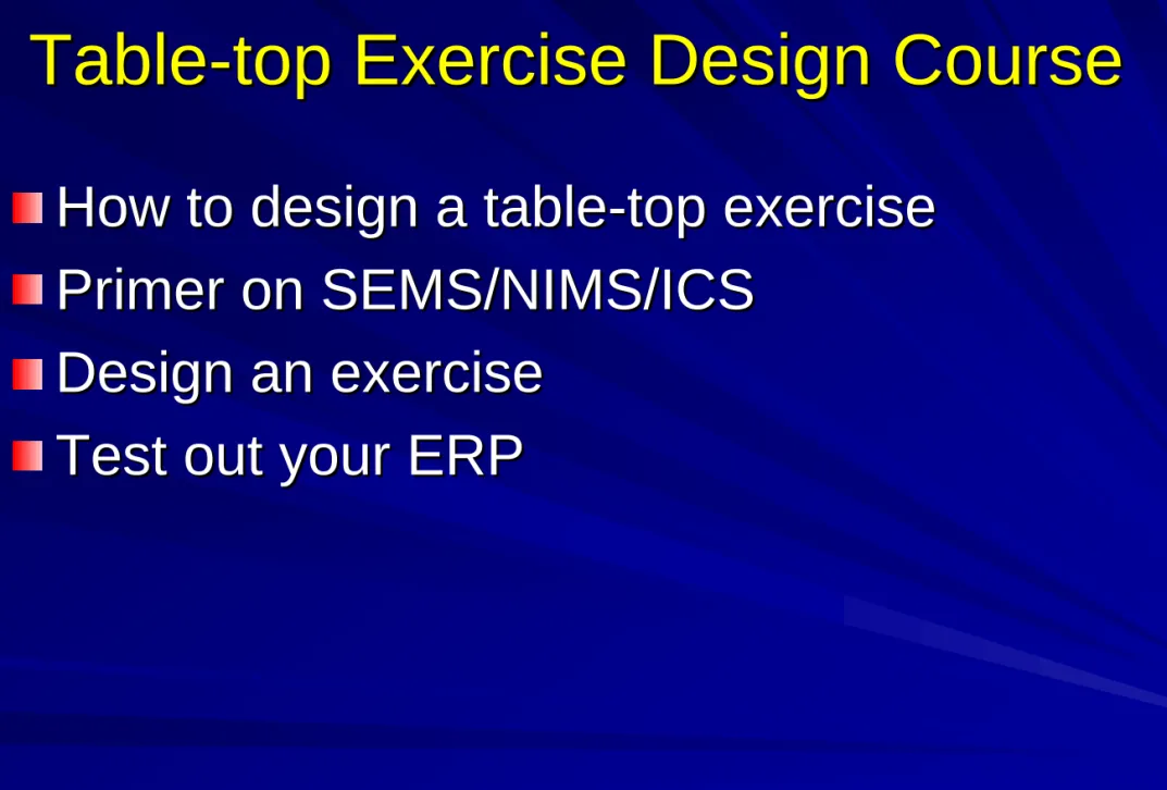 Table - - top Exercise Design Course top Exercise Design Course