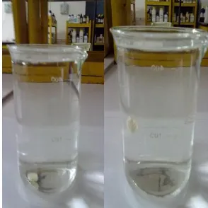 Fig.2: Floating tablet in 0.1N Hcl showing floating lag time  