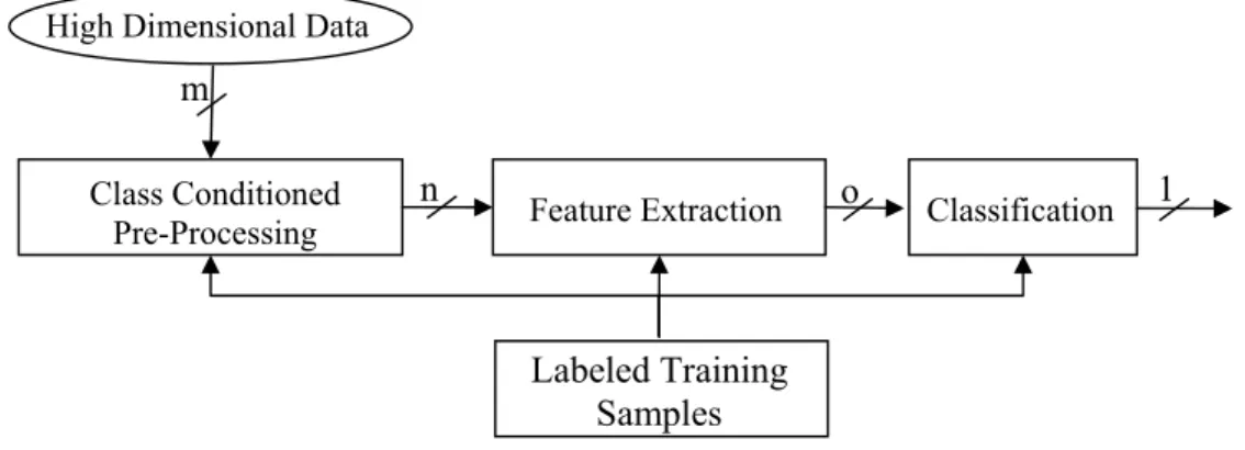 Figure 2.4: PP Based Preprocessing Technique Used for Dimensionality Reduction   It is obvious that there are a variety of projection indices which can be used in the PP  algorithm