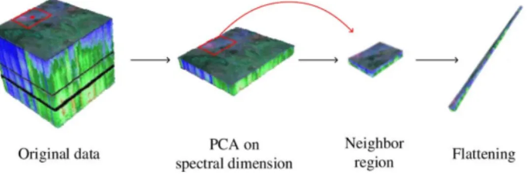 Figure 3.2: Test 2 approach: 9 × 9 × 4 patches converted to 1 × 324 [3]
