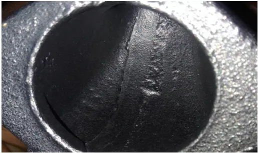 Fig -1: Cold Shut defect in Delivery Casing 
