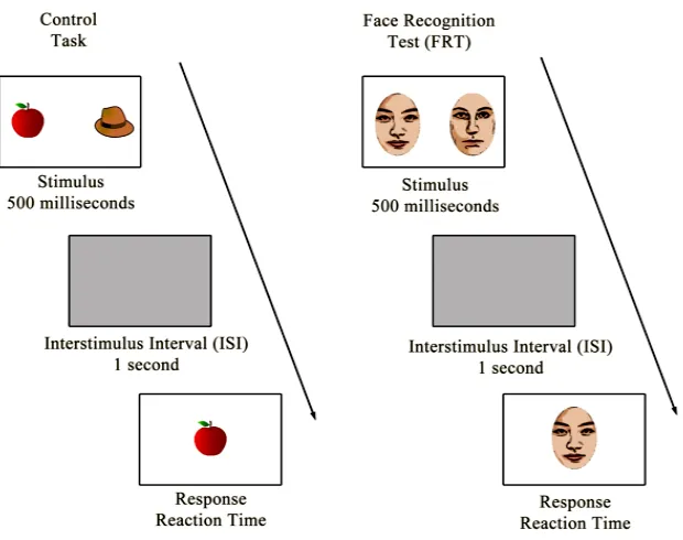 Figure 1. Examples of trials for both the control task—object recognition; and the FRT