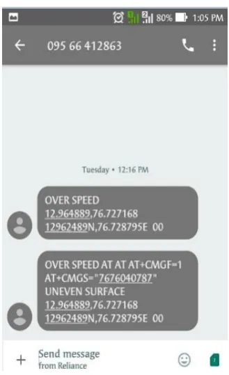 FIGURE 4.3 DISPLAYING THE SPEED OF THE VEHICLE 
