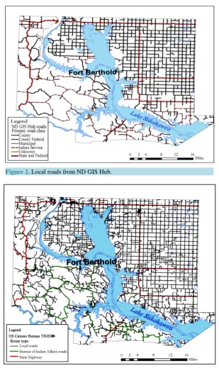 Figure 2. Local roads from ND GIS Hub.                                 
