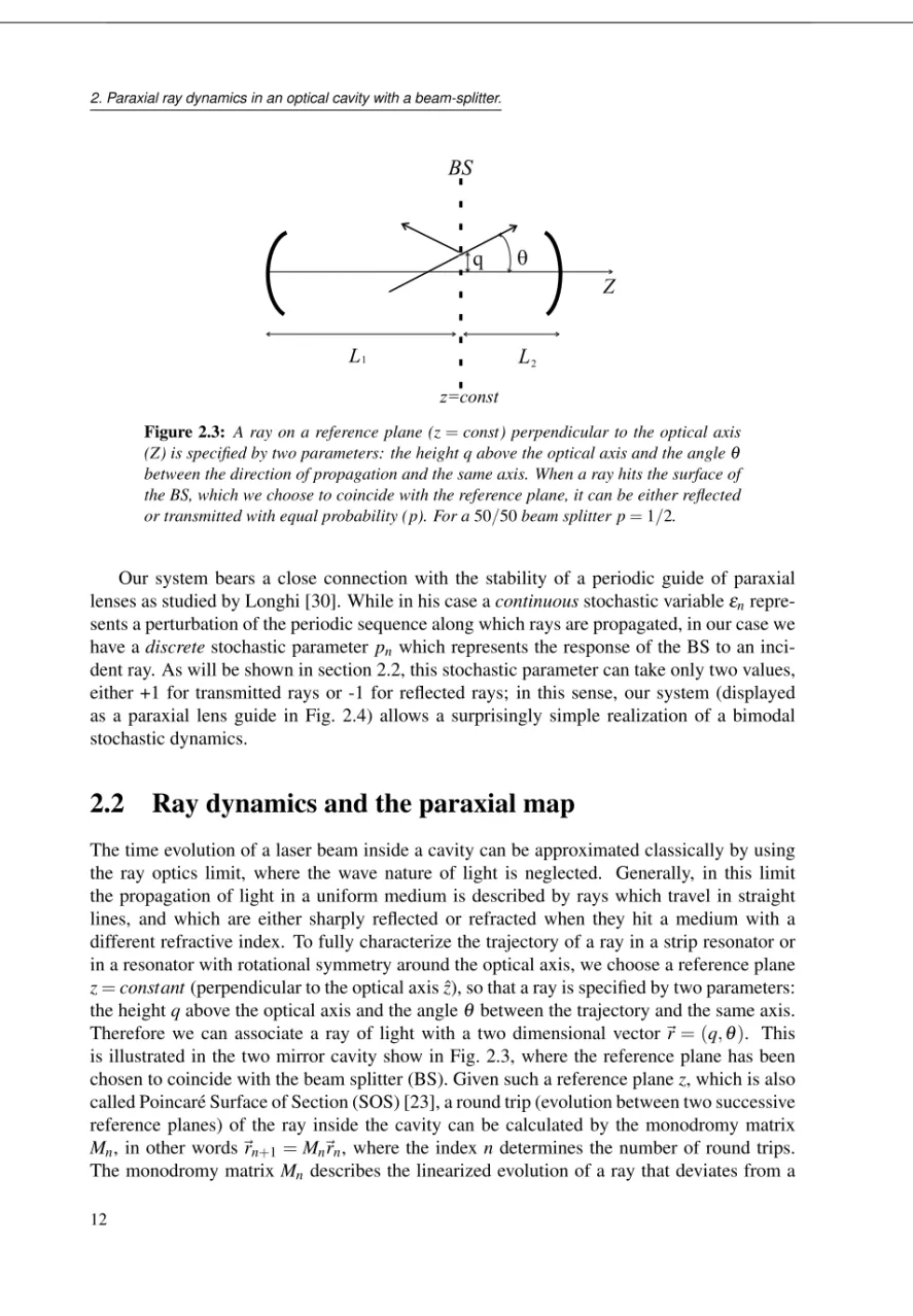 Figure 2.3: A ray on a reference plane (z = const) perpendicular to the optical axis (Z) is speciﬁed by two parameters: the height q above the optical axis and the angle θ between the direction of propagation and the same axis