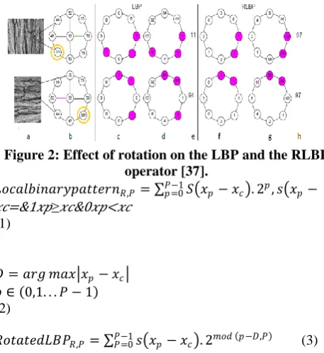 Figure 2: Effect of rotation on the LBP and the RLBP  operator [37]. 