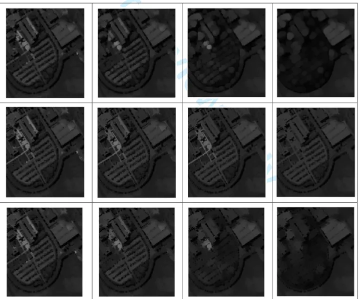 Fig.  4.  Demonstration  and  comparison  between  different  morphological  reconstruction  methods  by  using  opening  with  disk-shaped SEs of increasing sizes