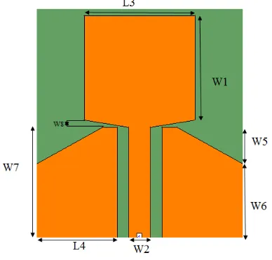 Figure 1. Geometry of CPW fed planar antenna.             