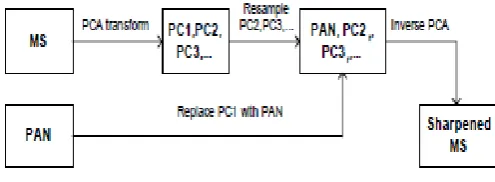 Figure 1 Flow diagrams of the PCS sharpening 