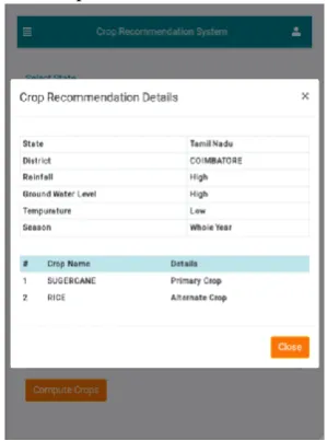 Fig.  5. User Interface of the Recommender Model the user inputs are shown in “Fig 5”