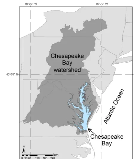 Figure 1. Map of the Chesapeake Bay and its watershed.