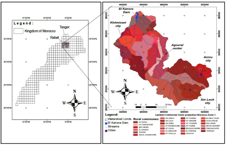 Figure 1. Geographic localization of the Oued Beht watershed.                               