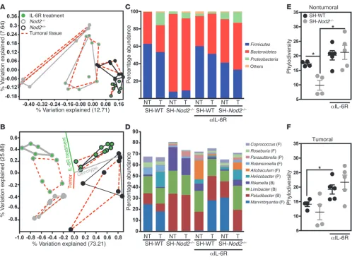 Figure 7Interleukin-6–mediated control of disease progression is linked to NOD2-driven dysbiosis in an experimental model of colitis-associated colorectal 