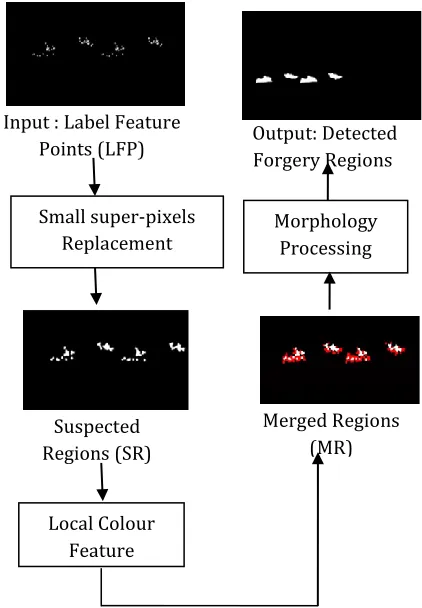 Fig. 5:  Flow chart of the Forgery Region Extraction 