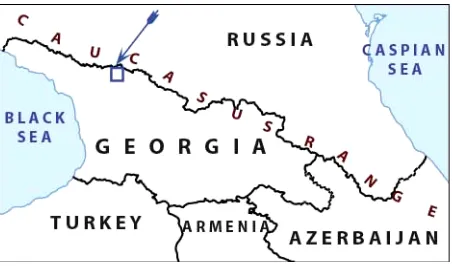 Figure 1. Location of the Nenskra and Nakra River basins. 
