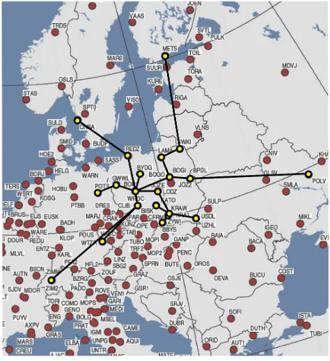 Fig. 7. Baseline skeleton (21 stations) for ASG-EUPOS networksolution.