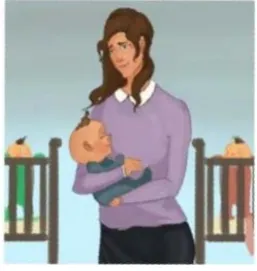 Figure 9. Mother is surprised to see the child on the floor. 