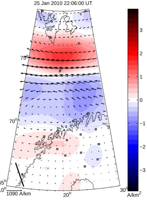 Fig. 13. Ionospheric electron density proﬁles as recorded by theEISCAT Tromsø radar at the onset of substorm 3