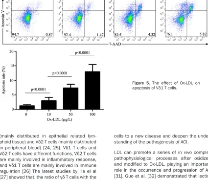 Figure 5. The effect of Ox-LDL on apoptosis of Vδ1 T cells.