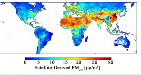 Figure 1. Worldwide PM2.5 pollution map. Source: Qu, 2013.       