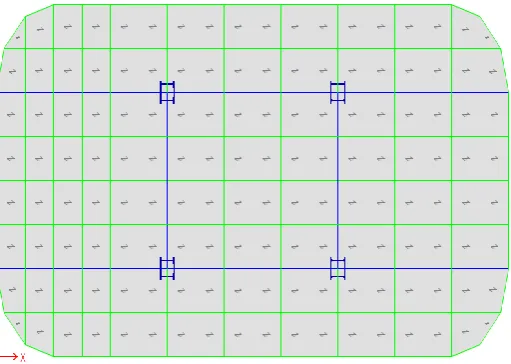 Figure 3.2: Plan dimensions of diagrid framed building - rectangular plan with chamfered edges (DG-F-Rect-C) 