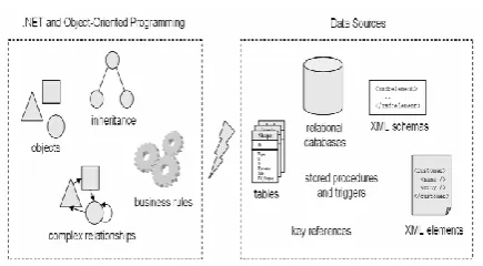 Fig. 2 .NET applications and data sources are different programming are different from the concepts used with worlds