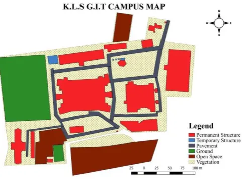 Fig -5: 2D Map of Temporary Structurtes in the Campus  
