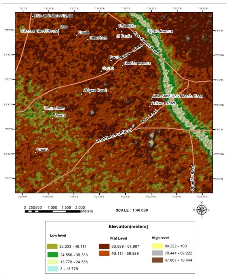 Figure 3. Digital elevation model of the study area.  