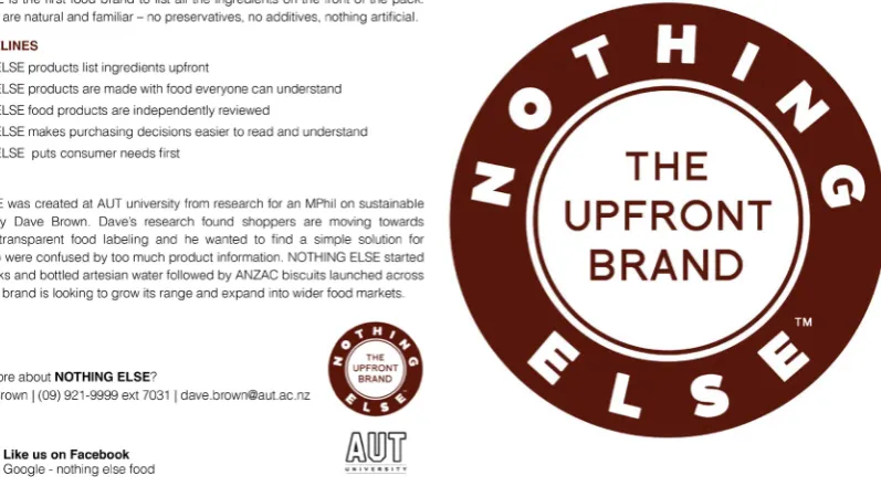 Figure 1. Flyer to introduce the NOTHING ELSE brand values.                                                   