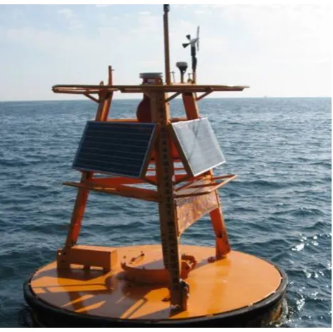 Fig. 4. A deployed CWB buoy.Figure 4.  A deployed CWB Buoy. 