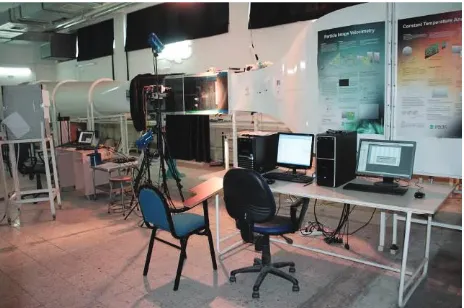 Figure 1. The experimental set-up and the wind tunnel.