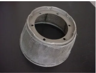 Figure 3. View to the inlet with the finest sieve from the inside. 