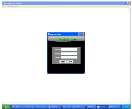 Fig. 5: New User Register Screen Once the user is registered using register screen as shown in 
