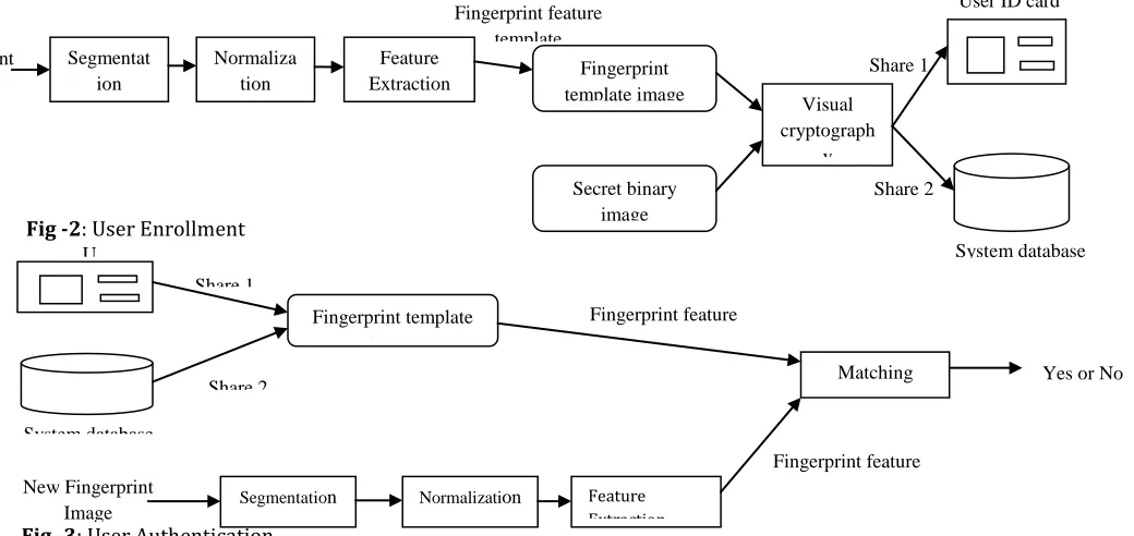 Fig -1: Proposed approach for de-identifying and storing a fingerprint image  