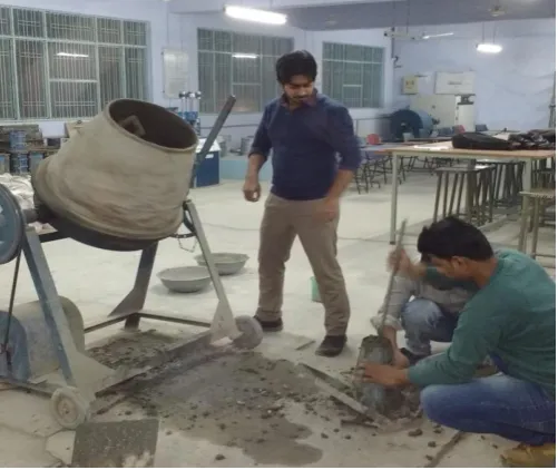 Figure 3: Workability Test using Slump Cone Table - 1: Concrete Mix with Different Proportion 