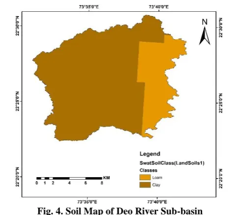 Fig. 4. Soil Map of Deo River Sub-basin minimum temperature (℃) and maximum 