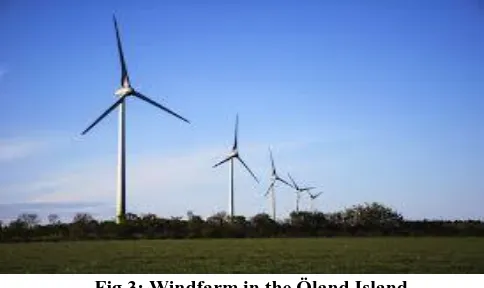 Fig 3: Windfarm in the Öland Island Before these trials, the transmission line providing service 